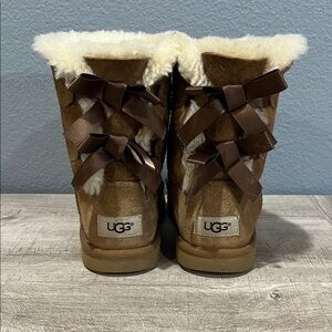 UGG Girls' Bailey Bow II Suede Water Resistant Family Matching Boots